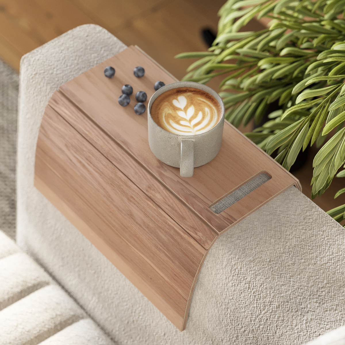 Sofa arm tray (light) - EWART WOODS